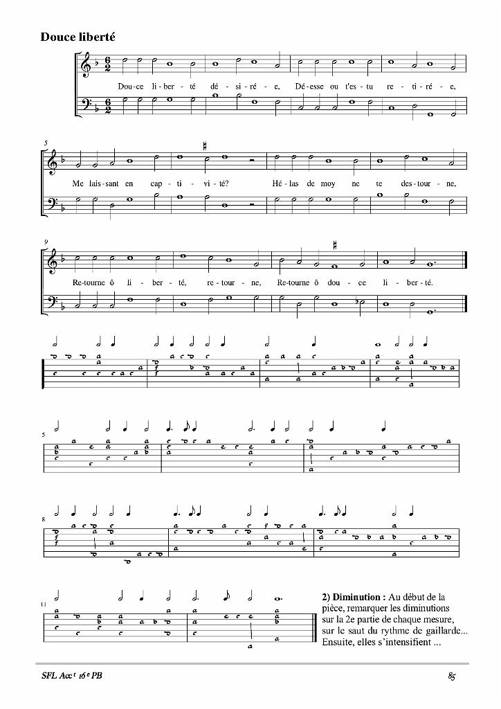 vol_60_extrait - copie.jpg - Volume 60 : Le luthiste en ensemble Renaissance : Cours d’accompagnement 16e (Réduction de voix, diminutions, harmonisation, transposition, accords) par Pascale Boquet.