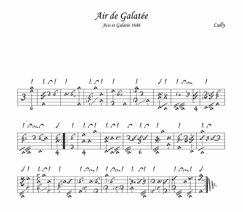 vol_72_extrait2.jpg - Le théorbe du Roi - Manuscrit autographe de Robert de Visée147 pièces de De Visée, Lully, Couperin, Marais, Campra, Rousseau...Éditées par Massimo Moscardo