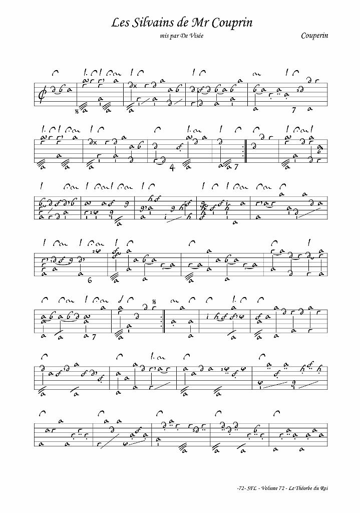 vol_72_extrait3.jpg - Le théorbe du Roi - Manuscrit autographe de Robert de Visée147 pièces de De Visée, Lully, Couperin, Marais, Campra, Rousseau...Éditées par Massimo Moscardo