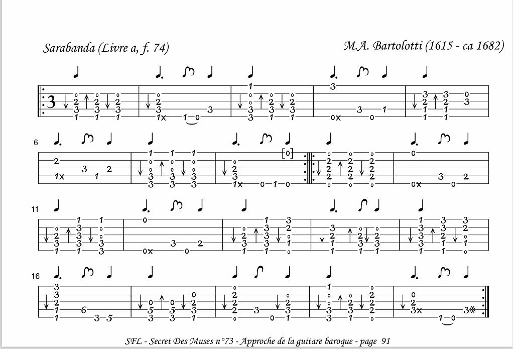 vol_73_extrait_3_bartolotti.jpeg - Volume 73 : Approche de la guitare baroquePièces issues d'Espagne, d'Italie et de France (présentées en tablature française et italienne) - Sélection et transcriptions : Jean-Charles Lefebvre